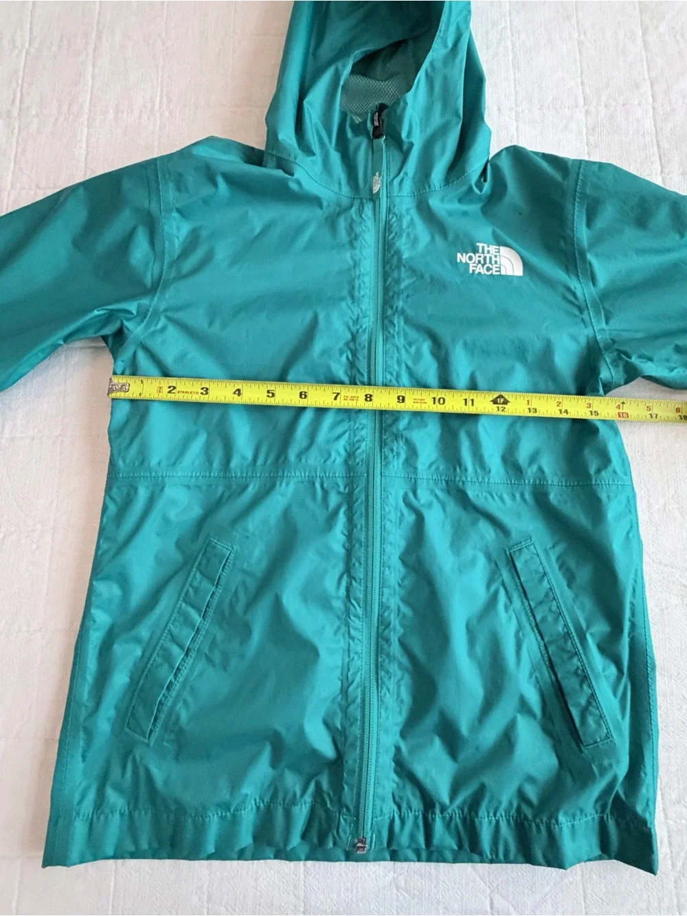 The North Face Kids Girls Teal Dry Vent Raincoat Rain Jacket with Hood M 10/12